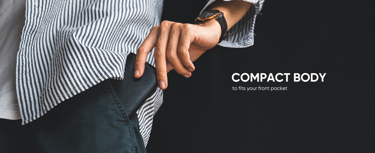 Чохл для кредитних карт VULKIT з RFID-блокуванням, з натуральної шкіри, з відділенням для грошей, віконцем для посвідчення, відділенням для монет та магнітною застібкою (Морський колір)