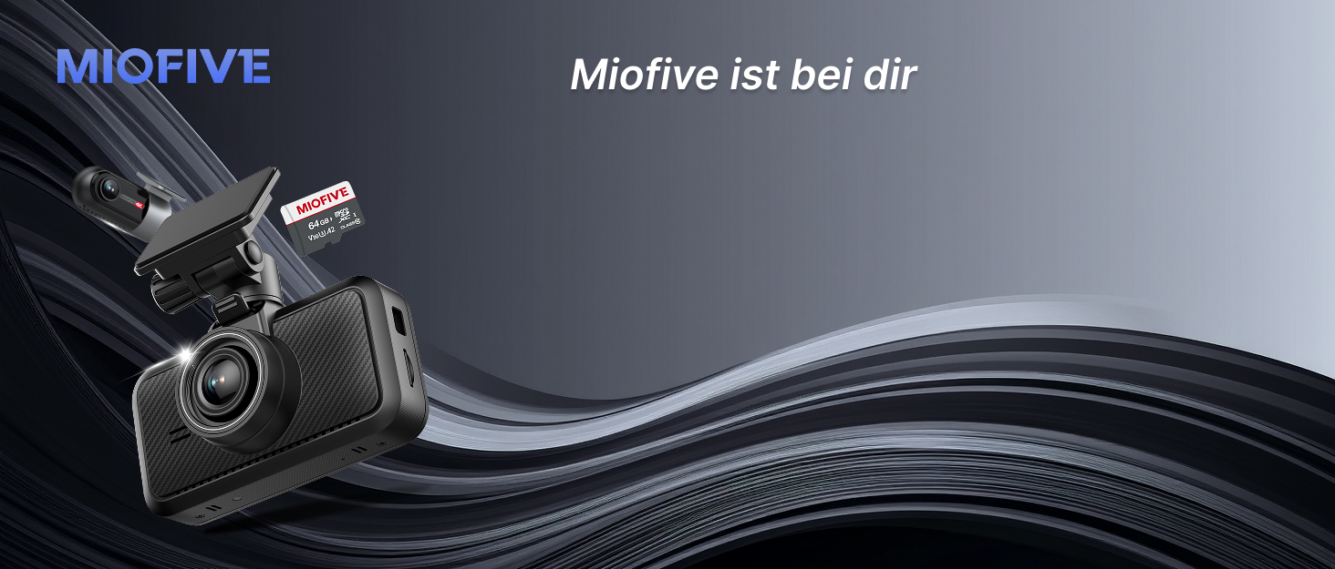 Відеореєстратор Miofive 4K Auto GPS WiFi Bluetooth з дисплеєм 3 дюйми, Нічне бачення, HDR, Loop-запис, підтримка до 512GB, з SD-карткою 32GB