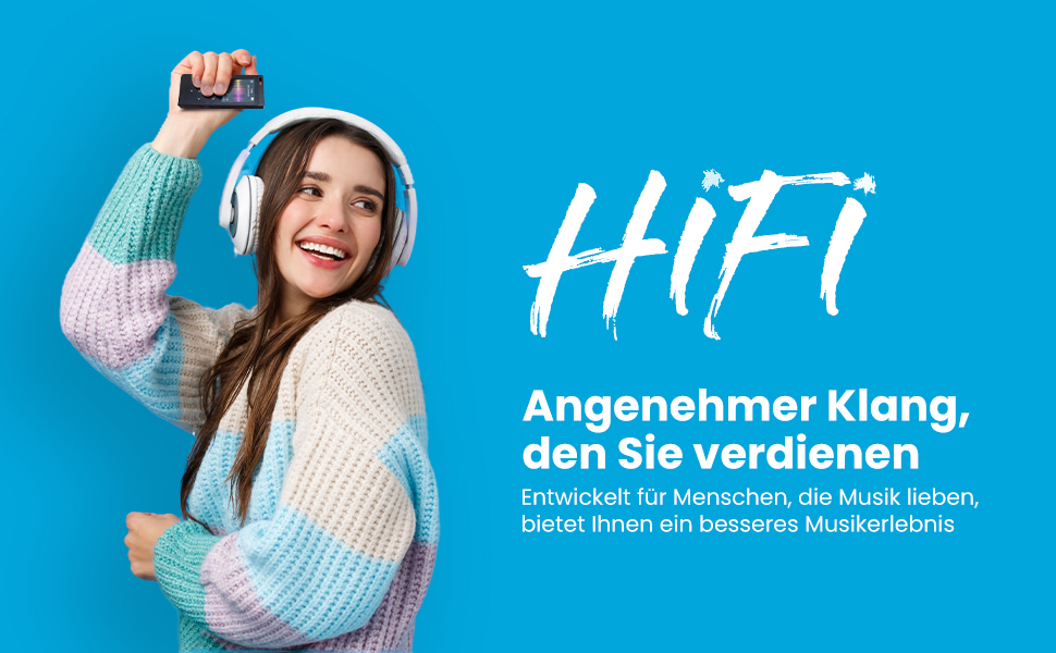 MP3 плеєр DODOSOUL 64GB з Bluetooth, FM-радіо, диктофоном та підтримкою E-Book та фотоальбомів