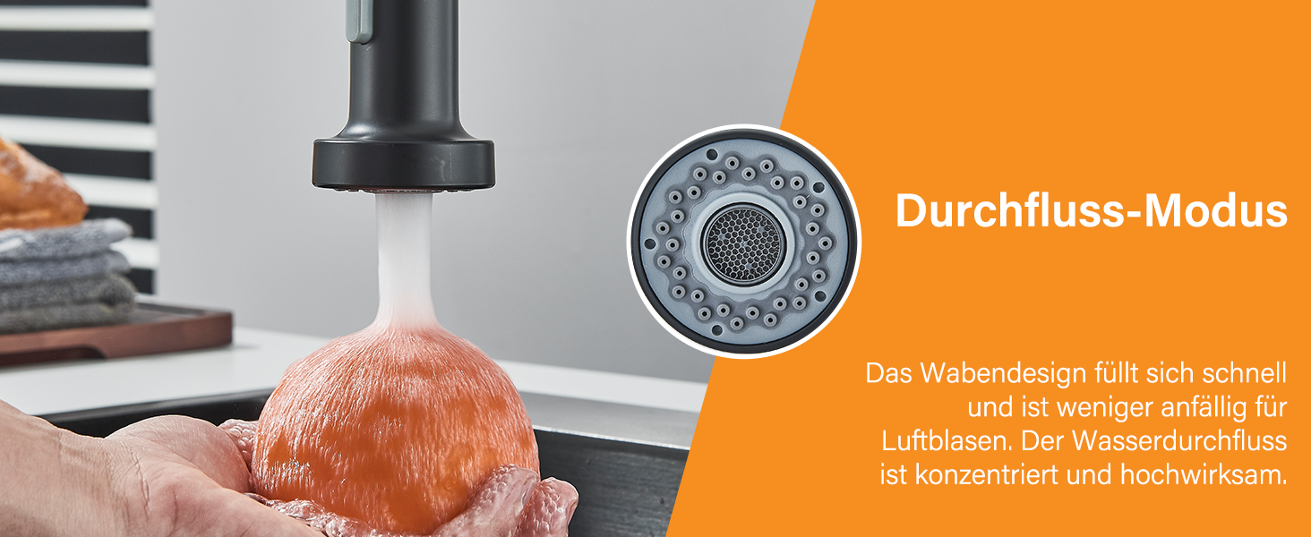 Кухвонний змішувач Hbronzeshower з висувною лійкою, 360° поворот, нержавіюча сталь, чорний