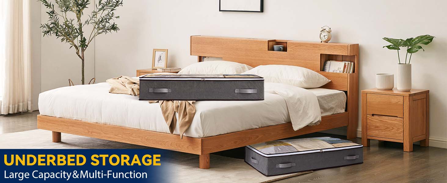 Комод під ліжко Boic, 2 шт., 60 л, для зберігання постільної білизни та одягу, з кришкою, складний, велика коробка для зберігання