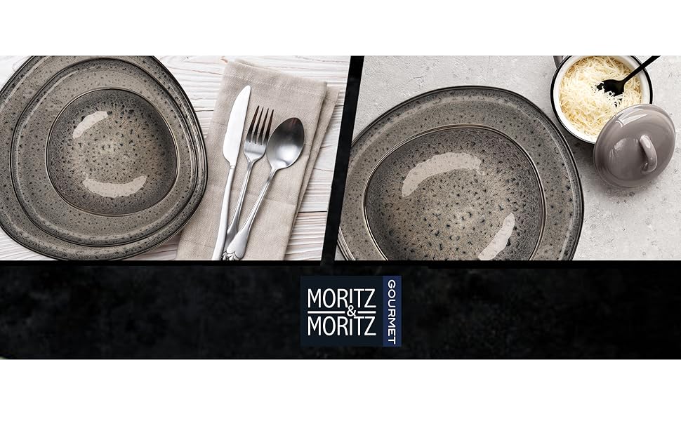 Набір органічних мюслі-мисок Moritz & Moritz (6 шт.), сірий колір, 500 мл, кераміка, сучасний дизайн, стійкі до миття в посудомийній машині