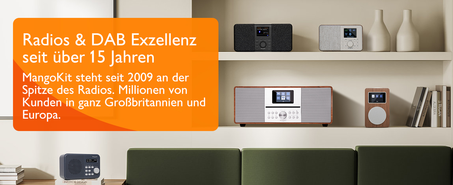 Портативне цифрове радіо MD3 DAB/DAB+/FM з Bluetooth, динаміком та навушниками, 40 станцій, будильник, годинник, таймер, кольоровий дисплей, батарея/мережа (сірий камінь)