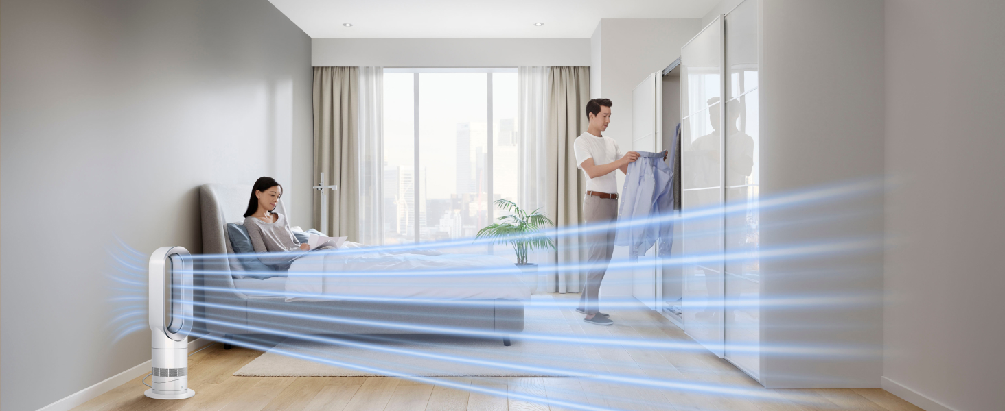 Вентилятор Dyson AM07 Air Multiplier Tower, білий. Безлопатевий, потужний, для дому