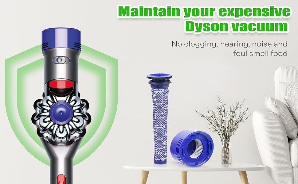 Фільтр для пилососа Dyson V7 V8: комплект заміни, 2 шт. (V8(1+1))