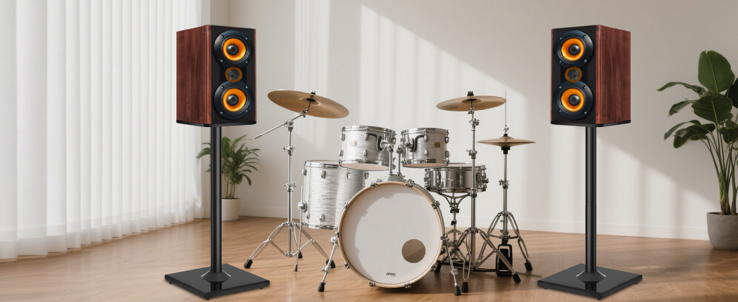 Підставка для акустики, регульована висота, 1 пара, для сателітної та поличкової акустики, до 5 кг, з кабелепроводом (SB-202-висота не регулюється)