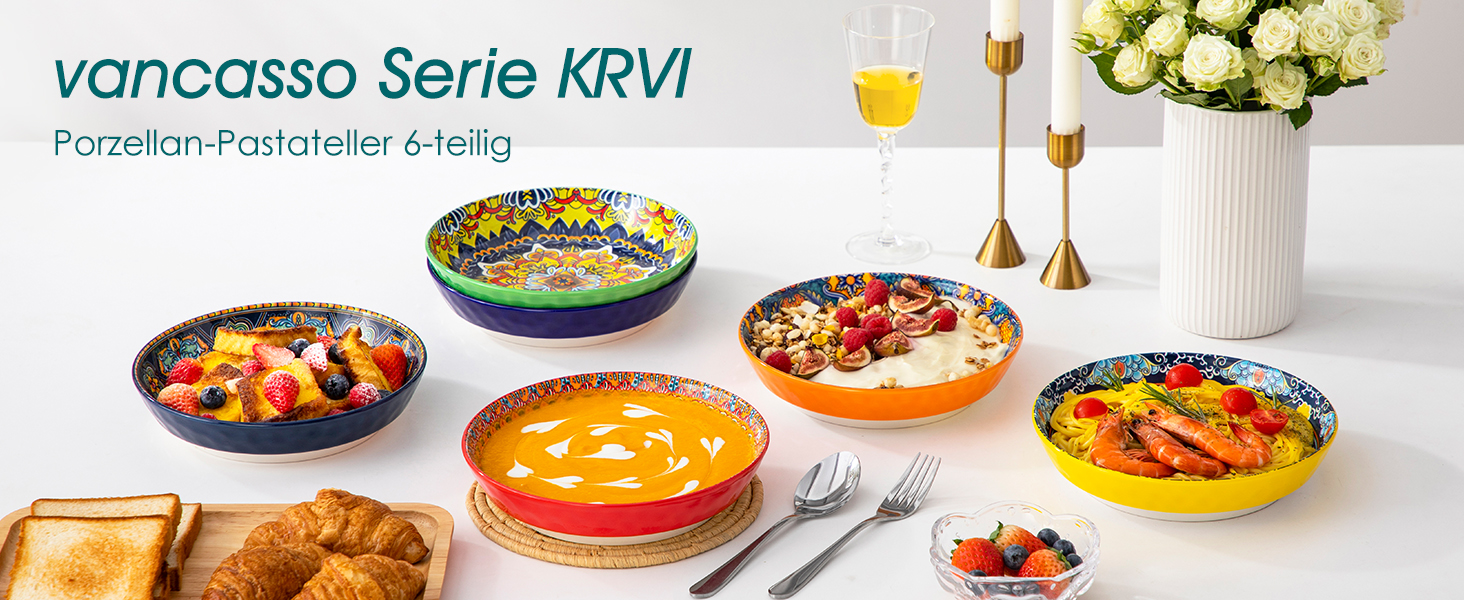 Набір посуду Porzellan Vancasso 18-частинний (6 осіб), Boho стиль, серія KRVI