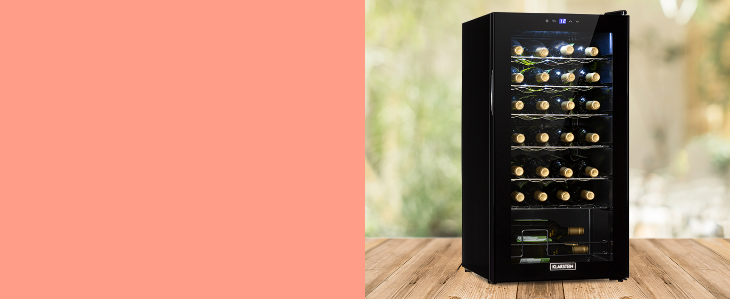 Витримайте вино як професіонал: Холодильник для вина Klarstein, 74 літри, 28 пляшок, з дверцятами зі скла, для дому та вулиці