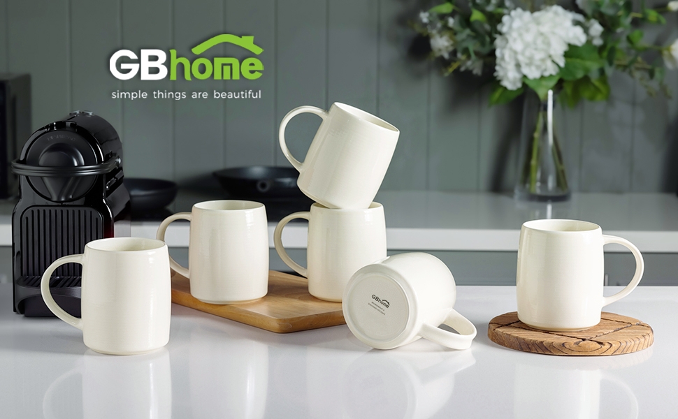 Набір келихів для кави GBHOME 4 шт., 500 мл, кераміка, градієнтний колір, для лате, чаю, пива, гарячого шоколаду, безпечно мити в посудомийній машині та використовувати в мікрохвильовці