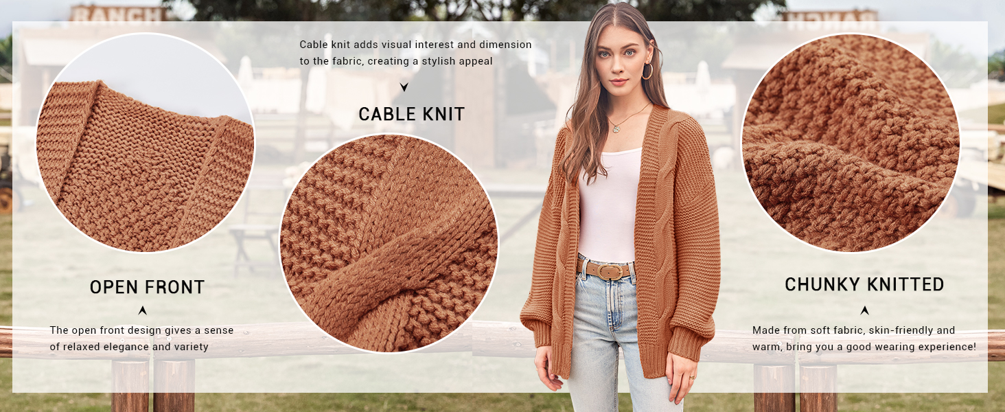 Жіночий в'язаний кардиган Cicy Bell з широкими рукавами-ліхтариками, оливковий колір