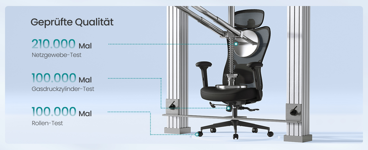 Офісний стілець SONGMICS ергономічний, комп'ютерний стілець, регульована поперекова та підголовна підтримка, до 150 кг, регульована висота, чорний OBN066BH01