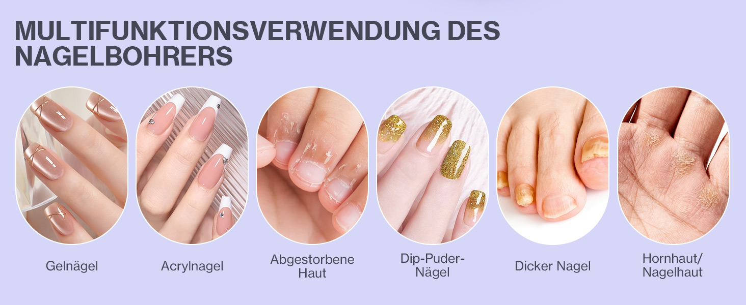 Електричний фрезер для нігтів: манікюрний та педикюрний набір 12 в 1 з LCD-дисплеєм, 50000 об/хв для гелю, акрилу та натуральних нігтів