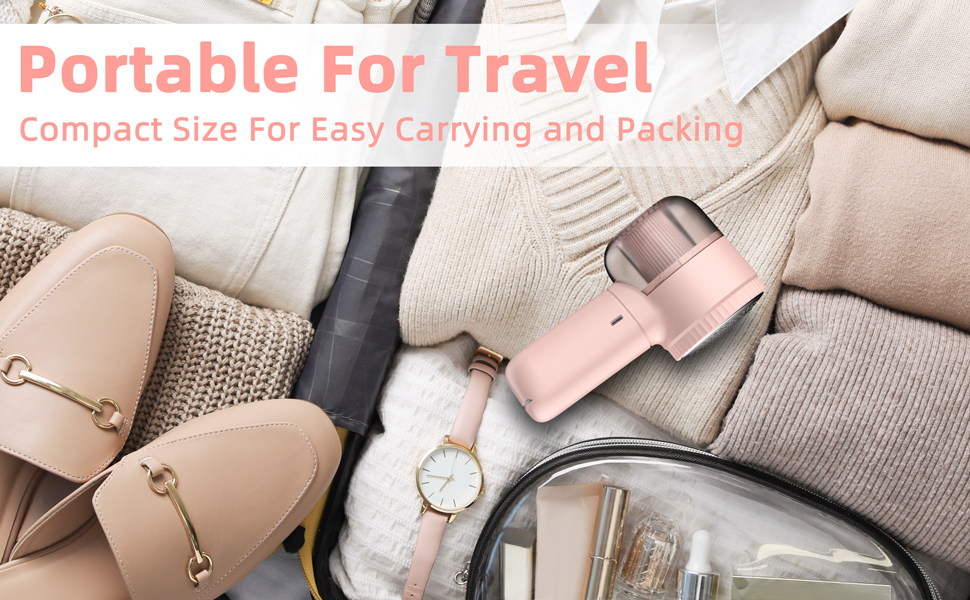 Електричний видалення пілінгу для одягу - портативний збриювач для одягу з 3 швидкостями, 6 лез, LED дисплеєм, рожевий