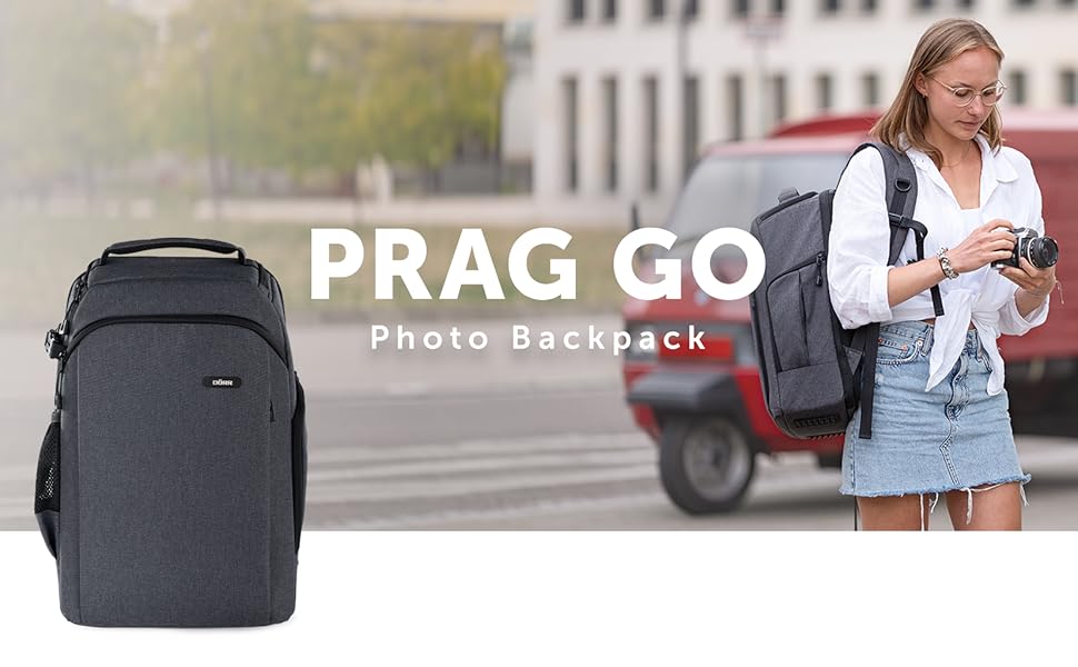 Рюкзак для фототехніки DÖRR Prag Pro 16L, водонепроникний, для DSLR/SLR, з відділенням для ноутбука 16 дюймів, знімні перегородки, кріплення для штатива, дронів, сірий