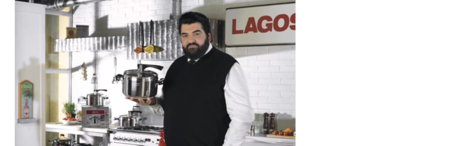 Класична скороварка Lagostina з кошиком і мірною чашею, 5 л, Ø22 см, нержавіюча сталь/чорна