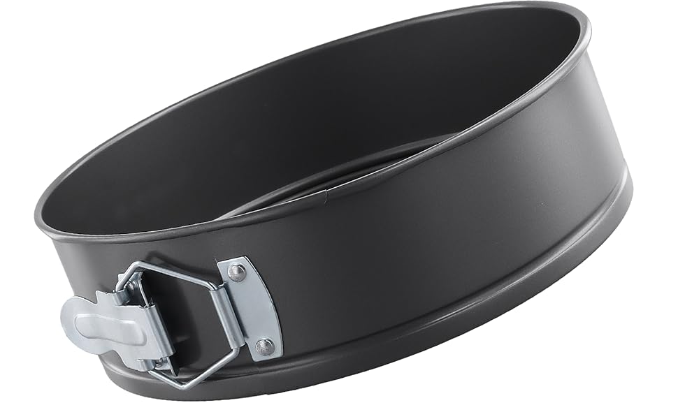 Набір форм для випічки FUNSUEI 6 шт. (18-28 см), круглі, чорні, з антипригарним покриттям та знімним дном