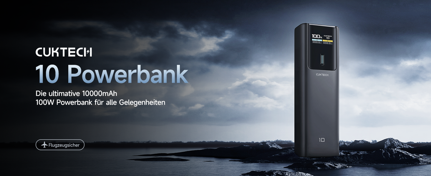 Power Bank CUKTECH 10 100W з Digital Display, 10000mAh - для iPhone, Samsung, iPad, Xiaomi, MacBook та інших