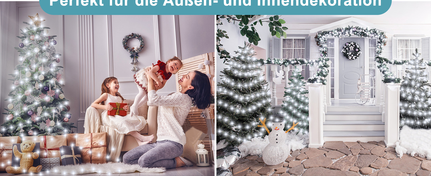 LED гірлянда світлодіодна, 23м, 200 LED, на батарейках, з таймером, 8 режимів, для дому та саду, на Різдво, Великдень, вечірку, декорування (1 шт, холодне біле світло)