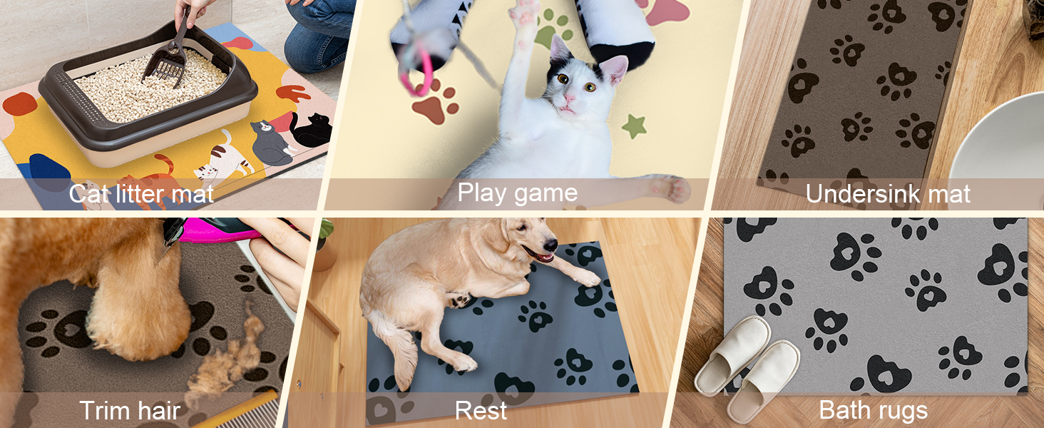 Підставка під миску для собак BLESWIN 30x50 см, вбираюча, неслизька, для цуценят, бежева