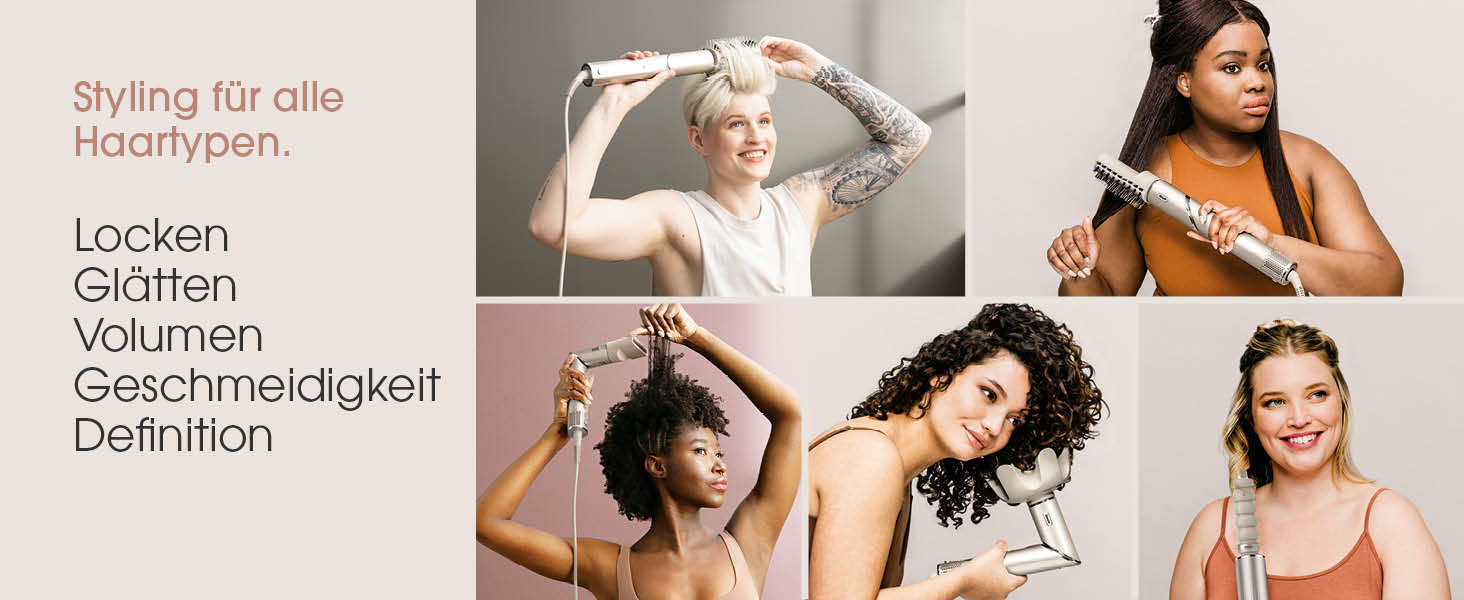 Фен Shark FlexStyle Multi з насадками для укладання, випрямлення та створення локонів, 5 в 1, Stardust. Без пошкодження волосся, для всіх типів.