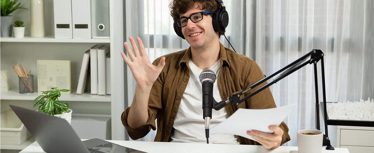 Тримач для мікрофона Maono BA20, регульований, для подкастів, геймінгу, стрімінгу та запису звуку, з кріпленням до столу та адаптером 3/8' - 5/8'