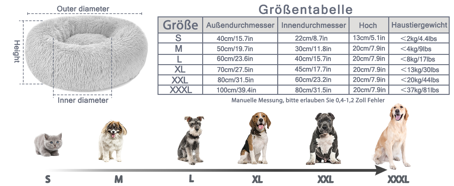 М'яке кругле ліжко для собак та котів з плюшу - Donut. Зручне лежанка для собак, котів та інших домашніх тварин. Легко миється. Розміри: S/M/L/XL/XXL (XXL - 80см). Колір: світло-сірий. Розміри: 80 x 80 x 20 см.