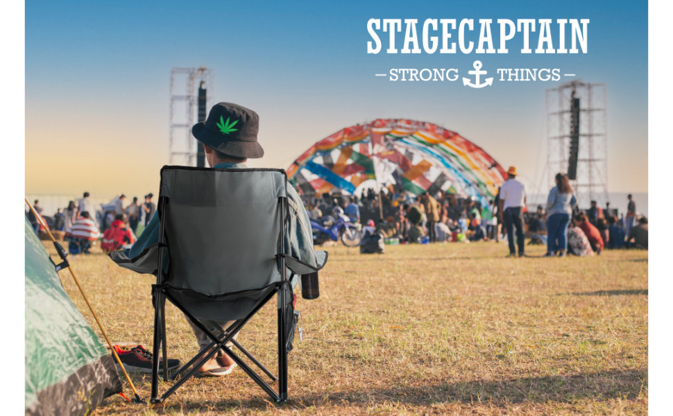 Stagecaptain CSB-5282 GY: Складний крісло-пляжний стілець для кемпінгу, фестивалів, саду та пляжу - сірий