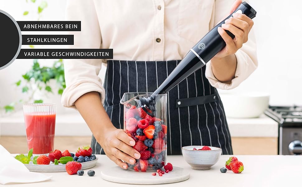 Стабілізатор MasterChef Edelstahl 3 в 1: блендер, міксер, пінозбивач. 400W, 2 швидкості, для кухні, миється в посудомийній машині