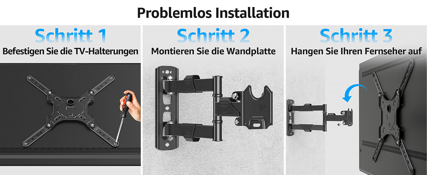 Кріплення для телевізора MOUNTUP EU0079: для LED, LCD, OLED телевізорів 26-60 дюймів, настінне, поворотне, нахильне, до 35 кг, VESA 400x400 мм