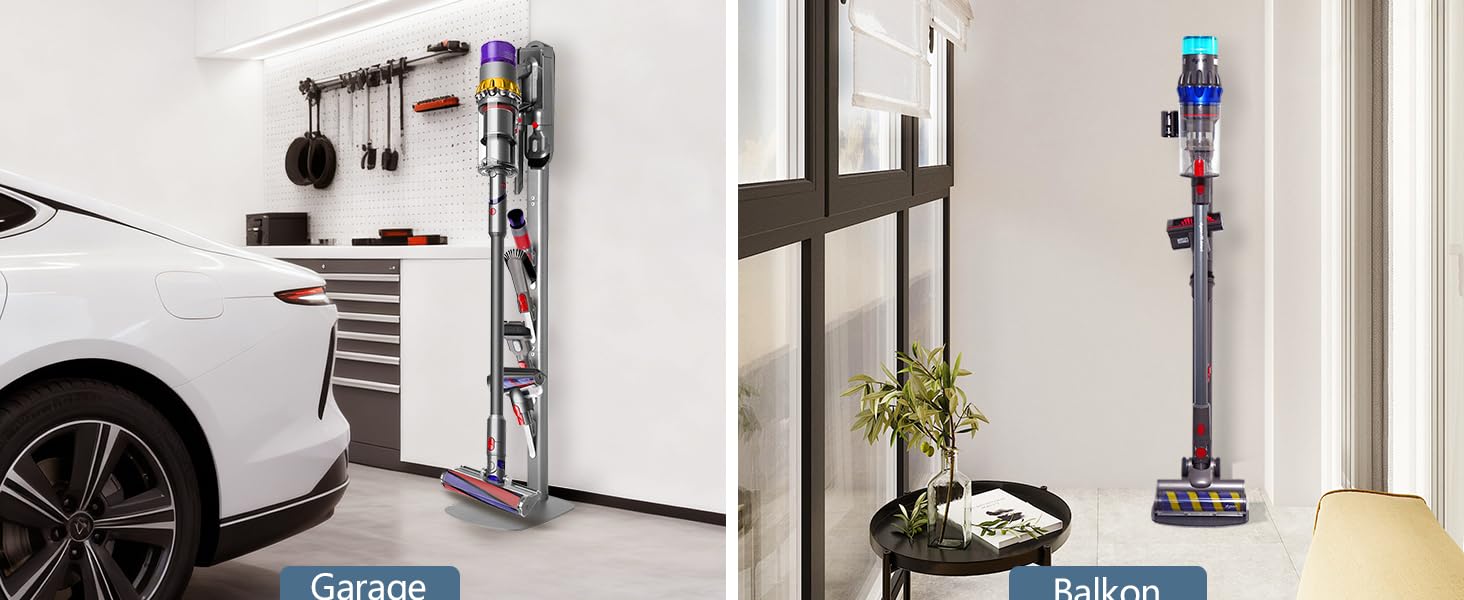 Тримач для пилососа Dyson Wandhalterung з зарядною станцією для V8–V15 та Gen5 – стабільний тримач для акумуляторного пилососа з органайзером для аксесуарів, щіток та кабелів (срібний)