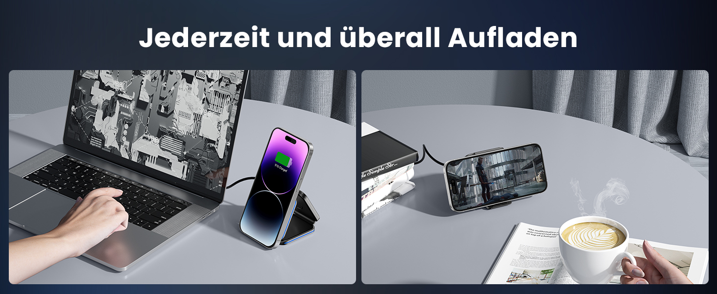 3-в-1 Бездротова зарядка для Apple Watch, iPhone та AirPods (сірий)