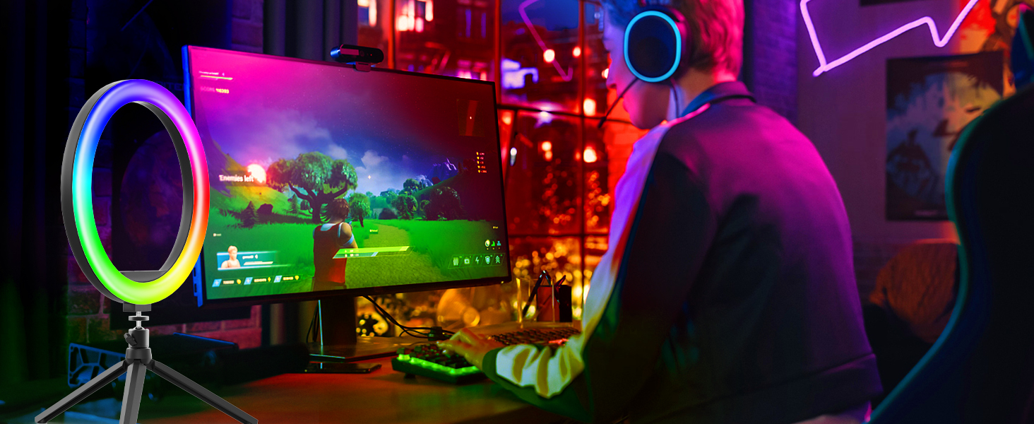 Кільцеве світло PEYOU 30 см зі штативом 183 см, 42 режими RGB, регульована яскравість, для телефону, макіяжу, TikTok, YouTube, фотографії