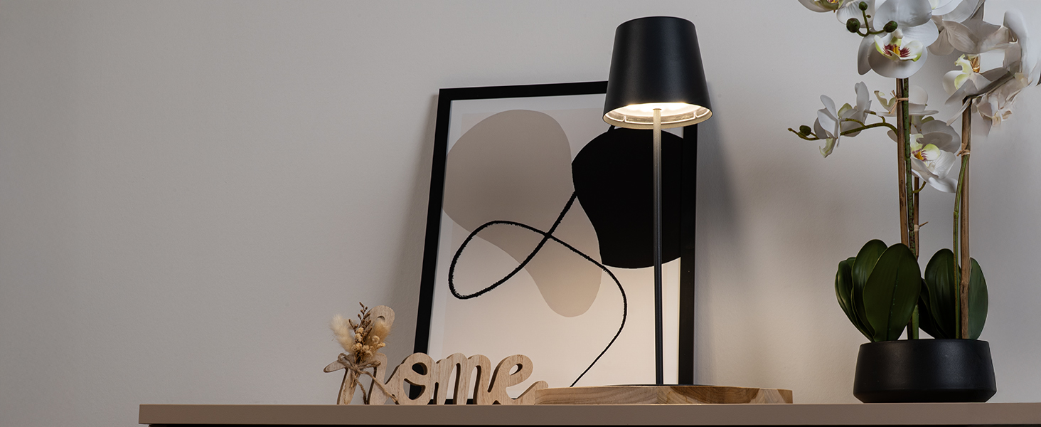 Світлодіодна настільна лампа Briloner бездротова з сенсорним керуванням, димування, регульована висота, бежева 36x10.5 см