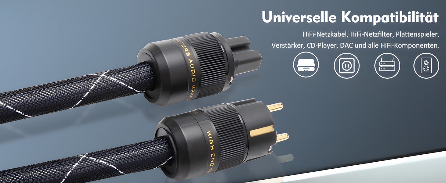 Hi-End мережевий кабель Monosaudio P078 (2м), мідний OFC, 2-полюсний HiFi кабель живлення EU Schuko — IEC C15 для підсилювача, сабвуфера та декодера