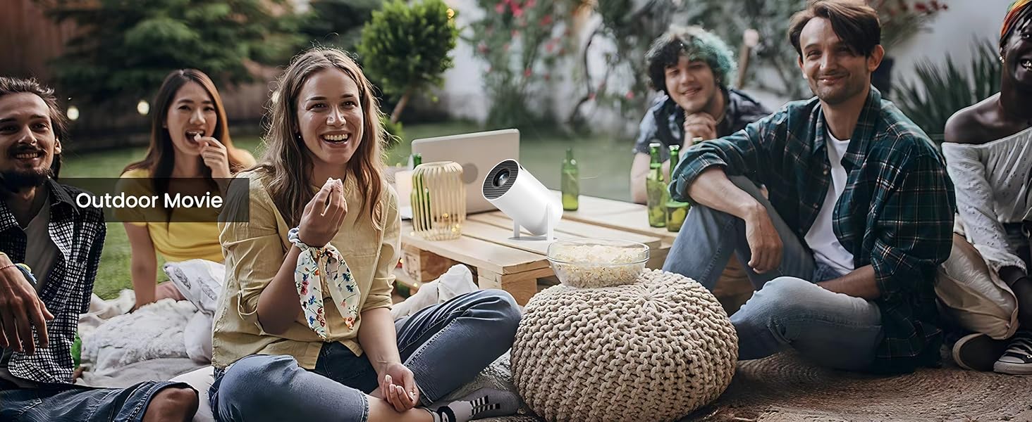 Портативний проєктор 4K, 1080P FHD Mini проєктор, сумісний з Android та Netflix, WiFi 6, BT 5.0, поворот на 180°, автоматична корекція трапецеїдальних спотворень