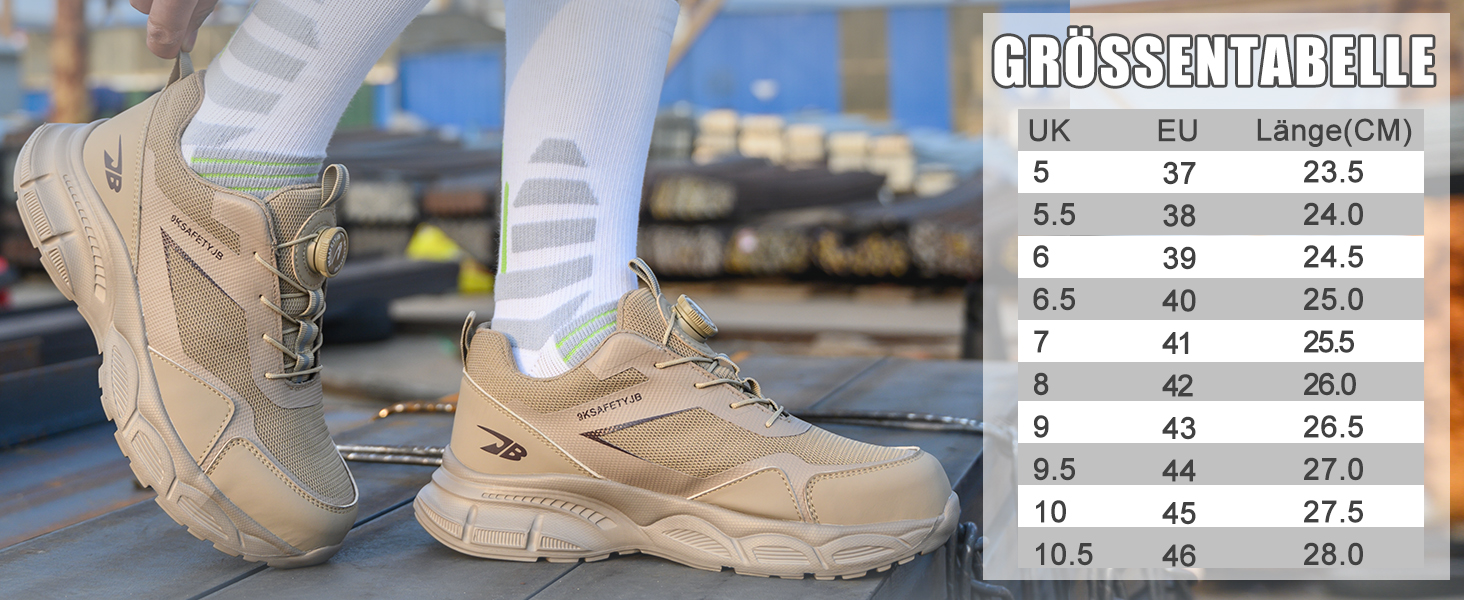 Робочі черевики для чоловіків та жінок. Легкі, дихаючі, з металевим підноском. Чоловічі та жіночі робочі черевики для промисловості, 44 EU, хакі