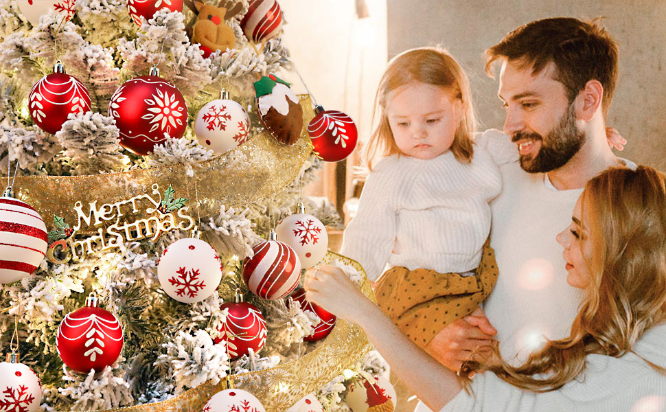 12 шт. прикраси на ялинку Shareconn 80 мм, кольорові пластикові кулі, для ялинки, святкування, вечірки (чорний & золотий, червоний & білий)