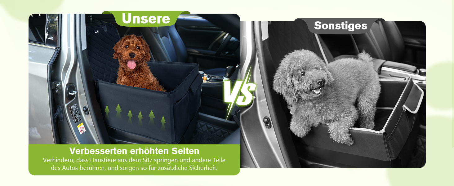 Автокрісло для собак Pecute, 43x43x30 см, чорне. Водонепроникне, стійке до подряпин, з підсиленими боковинами та кишенями. Для собак середніх та маленьких порід.