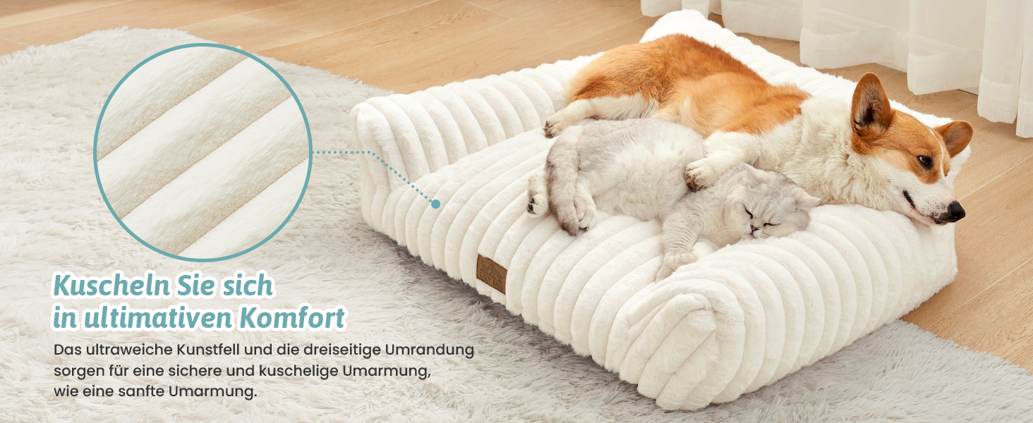 Килимок для котів XL, сірий, 80x60x33 см - м'яке ліжко-софа для котів та собак, зручне та легке у догляді