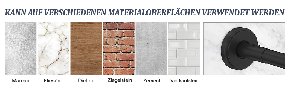 Штанга для душу U/L форми 75×(150-190)×75 см - 2 в 1 (для душу та ванни) з кільцями - Чорний колір