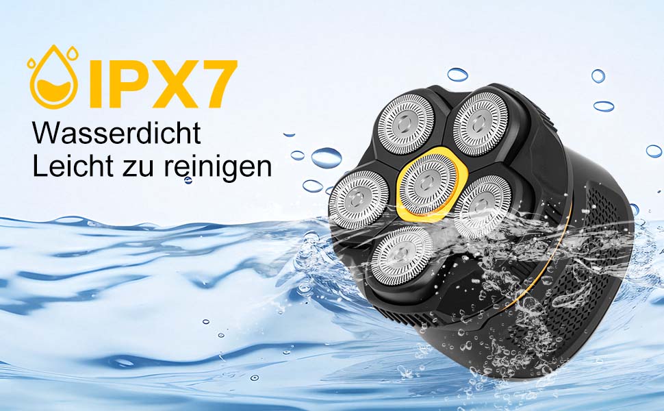 Електричний гоління для чоловіків, вологостійкий гоління для голови з зарядкою USB-C, магнітна система очищення та 120 хв роботи від акумулятора – ідеально для гоління голови та точного гоління короткого волосся, чорний