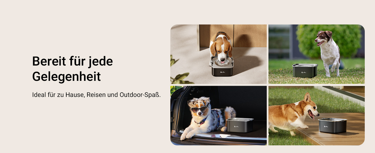 Миска для собак DownyPaws без облизування, 3L, з нержавіючої сталі 304, чорна. Запобігає розбризкуванню, підходить для дому та вулиці, зберігає чистоту.