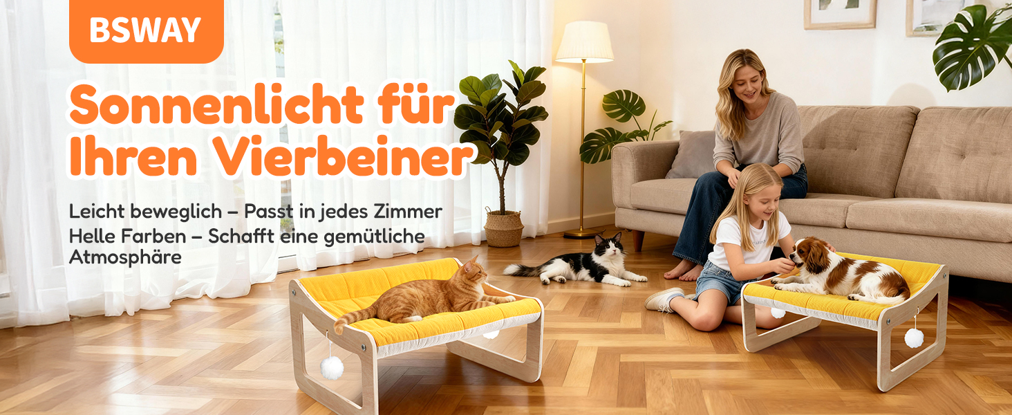 Крак-стійка для котів з великим ліжком Luxus, жовта | З міцного березового дерева, сизаль, 25 кг, біо-льон