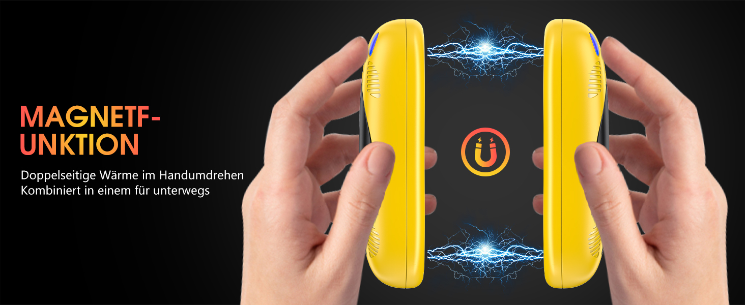 Електричні грілки для рук з акумулятором 10000mAh, 2 шт., з двостороннім нагрівом, USB, 3 режими, для кемпінгу та активного відпочинку