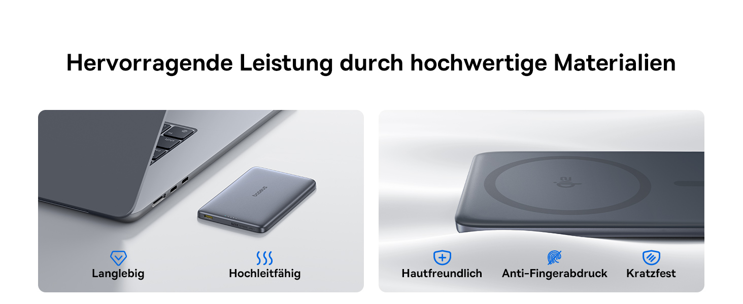 Power Bank Baseus Picogo AM41: 10000mAh, Qi2 Magsafe, 27W PD, бездротова зарядка 15W, USB-C, для iPhone 17/16/15/14/13/12, Space Gray