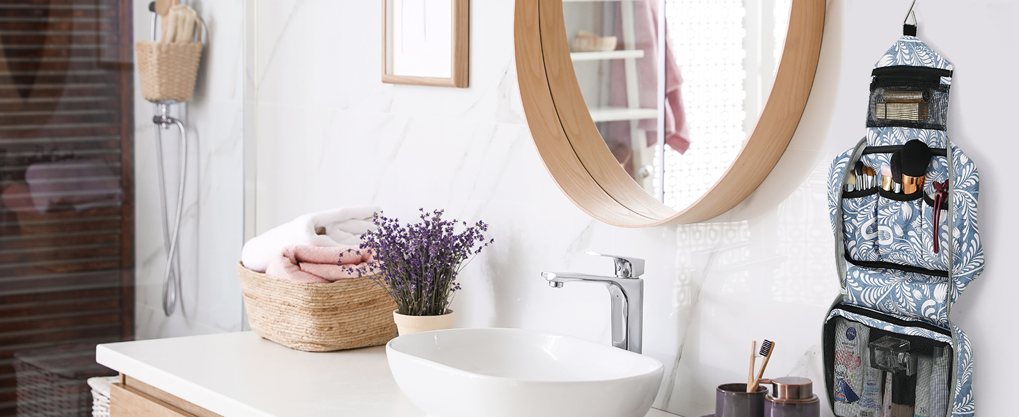 Чоловіча/Жіноча Туалетна Сумка для Подорожей з 4 Відсіками, Велика Місткість, Органайзер для Косметики, Чорний Колір