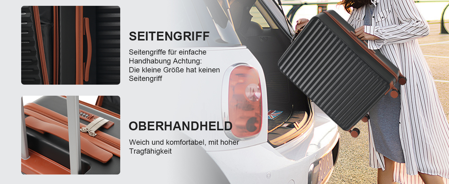 Набір валіз Merax TSA-Schloß: M, L, XL. Чорний. З телескопічним ручками та 4 колесами. PP-матеріал.
