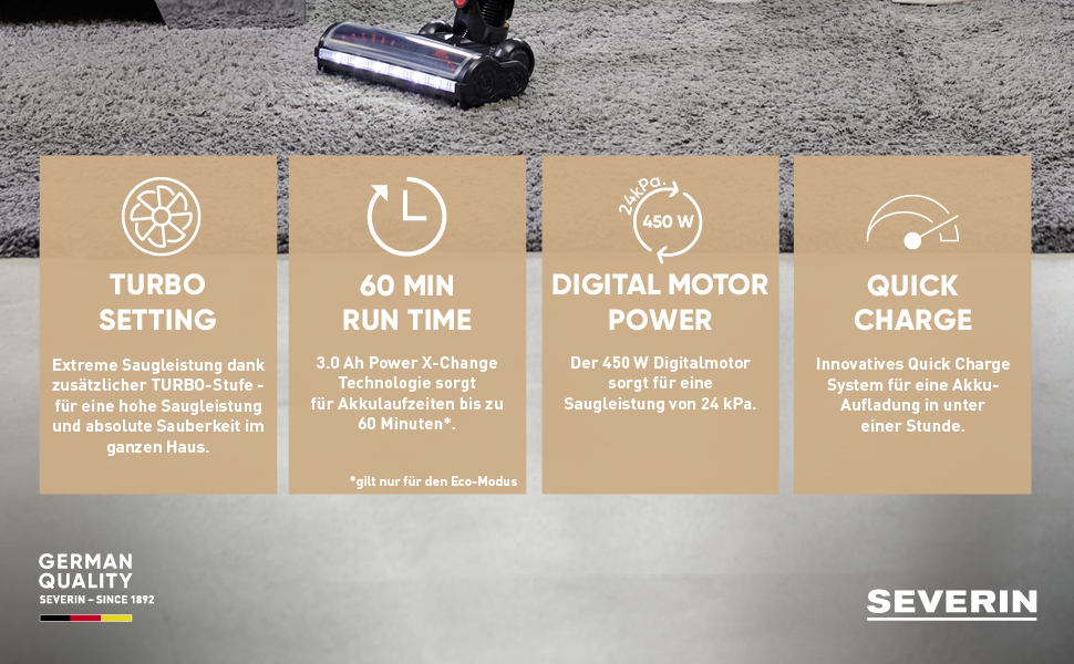 SEVERIN SEPURO: Акумуляторний ручний та стійковий пилосос з технологією мішка та акумулятором Einhell Power. Бездротовий пилосос з мішком для алергіків, акумуляторний пилосос, HV 7185 (PRO безмішковий варіант)