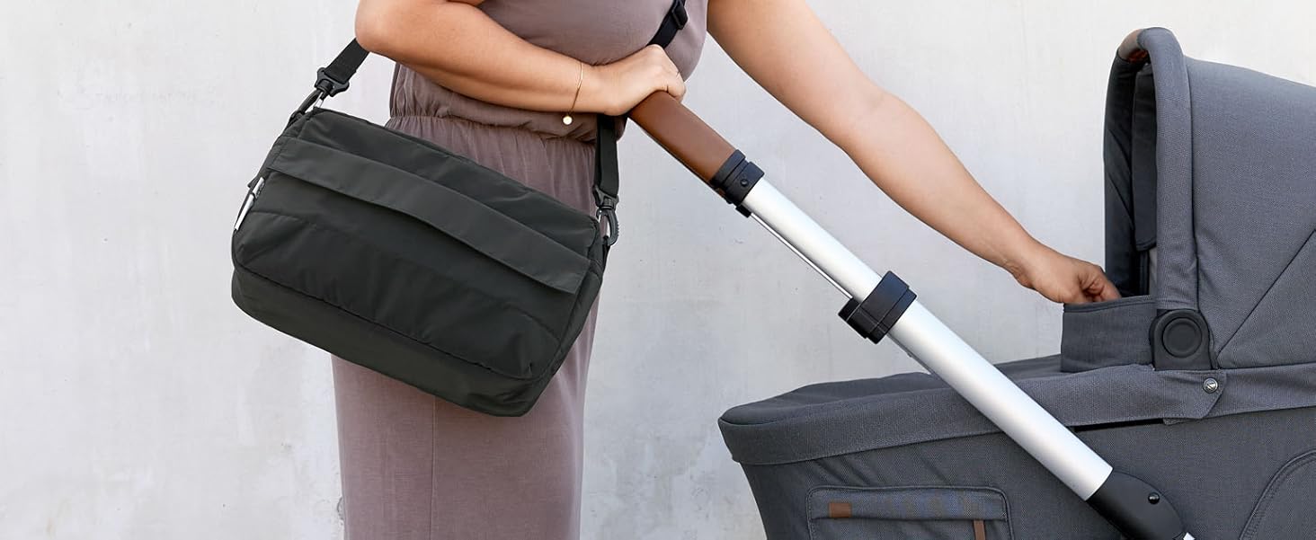 LÄSSIG органайзер для дитячого візка, сумка на плече, з кріпленням, Casual Buggy Organizer Bag Blocks taupe
