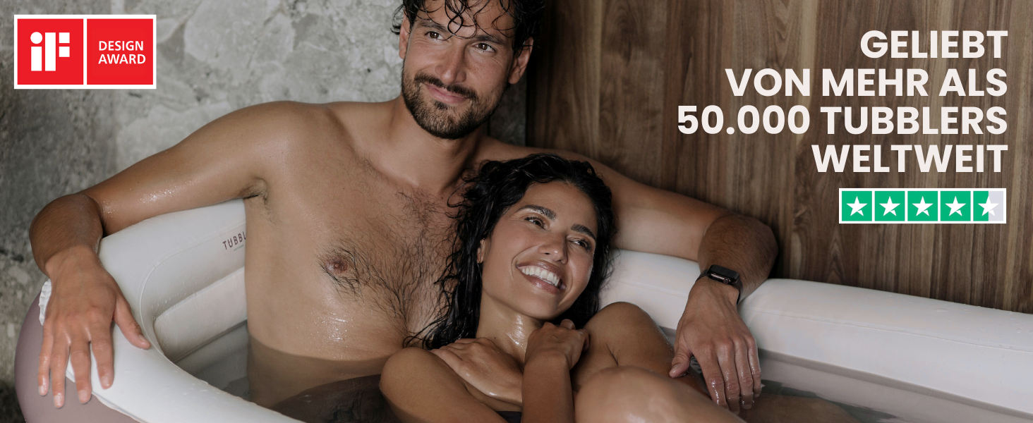 Надувна ванна Tubble Royale 255 літрів - складана ванна для дорослих, 188 см, монтаж за 1 хв, для дому та вулиці, Home Spa & Eisbad, Ambient Taupe